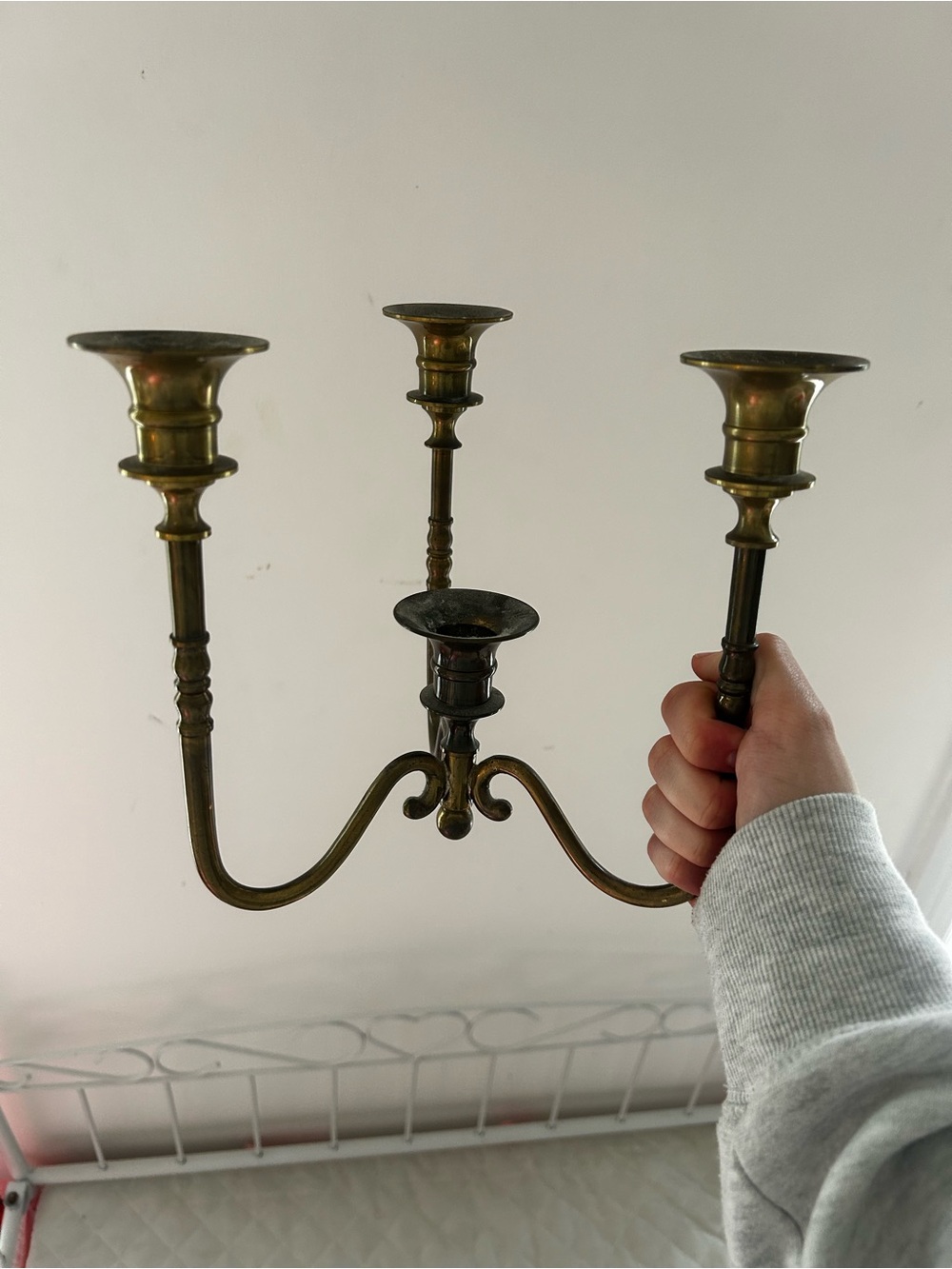100% Brass Candelabra Candle Stick Holder Vintage Made in India